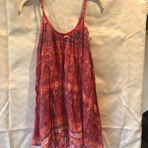 Floral red shift dress